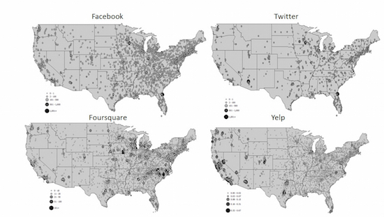 Study: Maps of social media utilization for hospitals